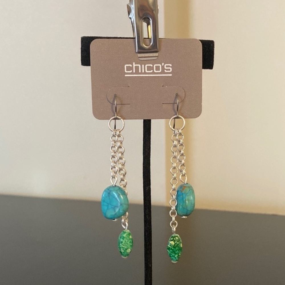 Chico's Blue and Green Stone Earrings